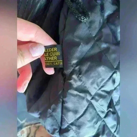 Vintage Elim Trading Co. ACTPA Italy Mode Leather And Satin Jacket - Picture 8 of 13